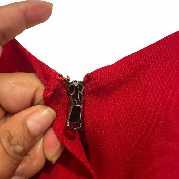 ✨Dolce & Gabbana Size US 6/ IT42 Women's Red Scoop Neck Midi Length Dress New✨ - Picture 7 of 9